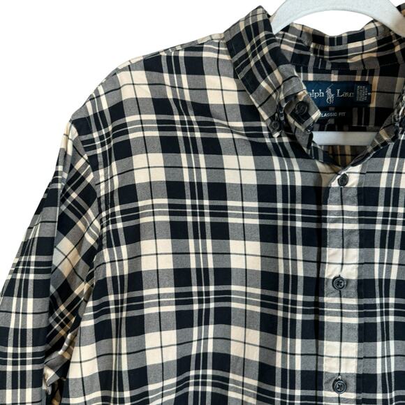 Ralph Lauren Shirt Mens LRG Classic Fit Plaid Preppy Old Money Long Sleeve Fall - Picture 4 of 13